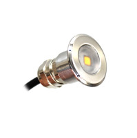 Single Pods Waterproof IP67 - Flat Surface LED Step/Stair/Deck  - LFLAT POLISHED STAINLESS STEEL LED COURTESY LIGHT- 12 volts - available n blue cool white and warm white color - WK-SS1FPSX - AZLED